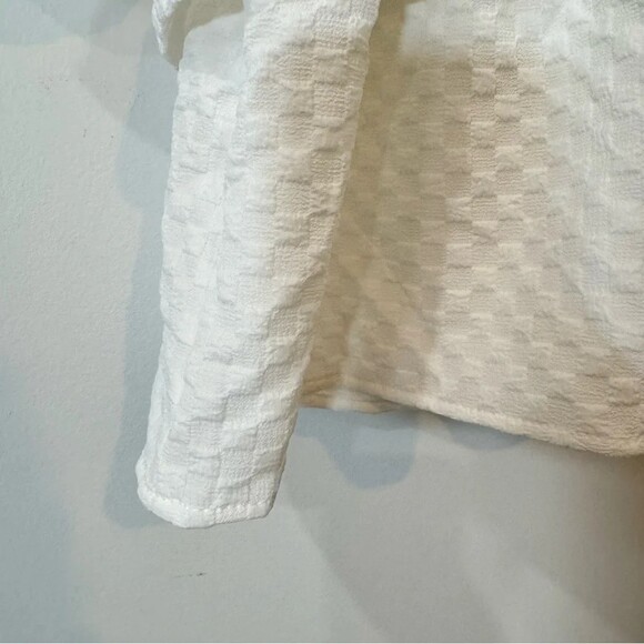 Ruffled White Mini Dress with Puffy Sleeves Size S - Summer Wedding Shower - Picture 3 of 16